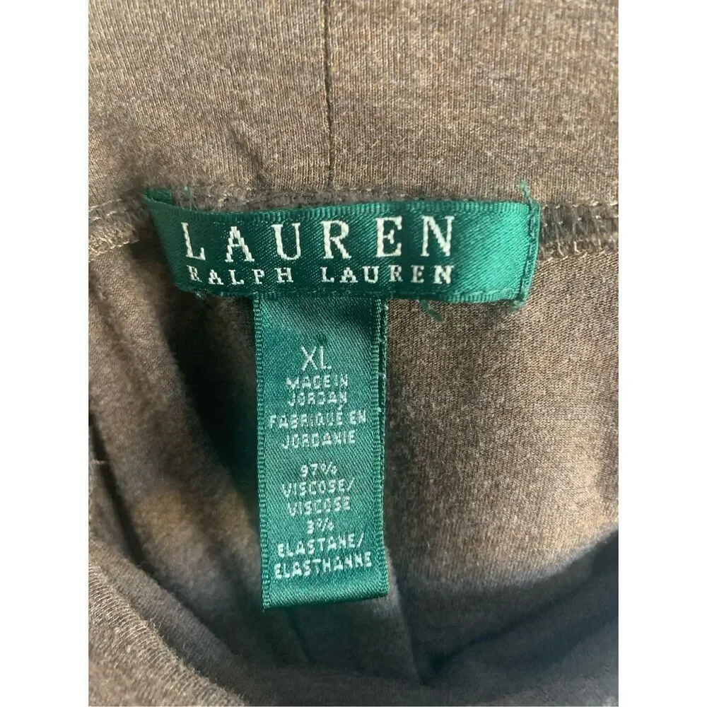 LAUREN Ralph Lauren- Brown-Mock Neck-Short Sleeve Size XL - Picture 3 of 3
